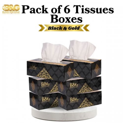 Pack Of 6 Black & Gold Classic Perfumed Box
