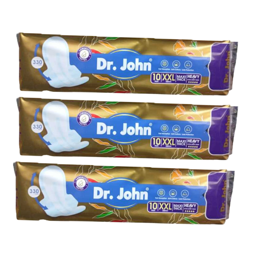 Pack Of 3 Dr John Maxi Thick Sanitary Napkins 10pcs