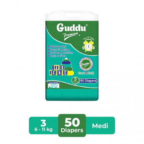 Guddu Diaper Size Medium 50pcs