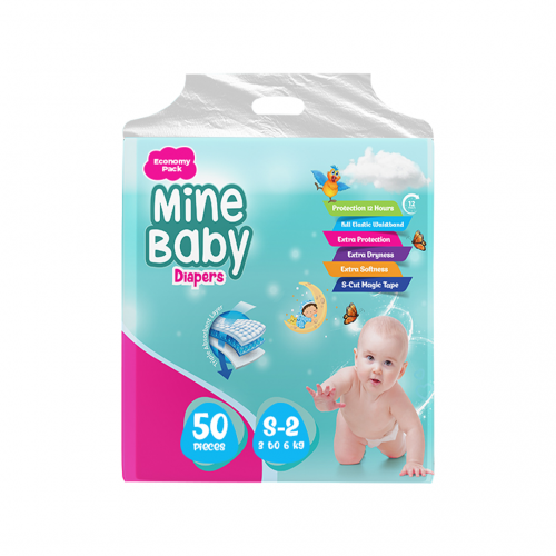 Mine Baby Daiper Size Small 50 Pcs