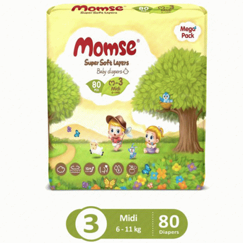 Momse Mega Pack Baby Diaper Size M3 80pcs
