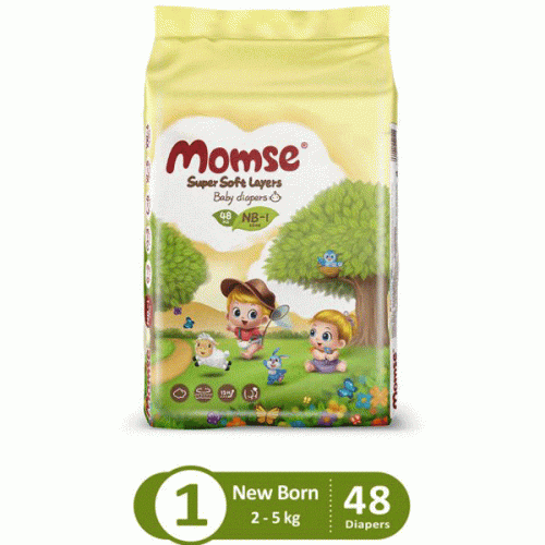 Momse Super Soft Baby Diaper Size NB1 48pcs